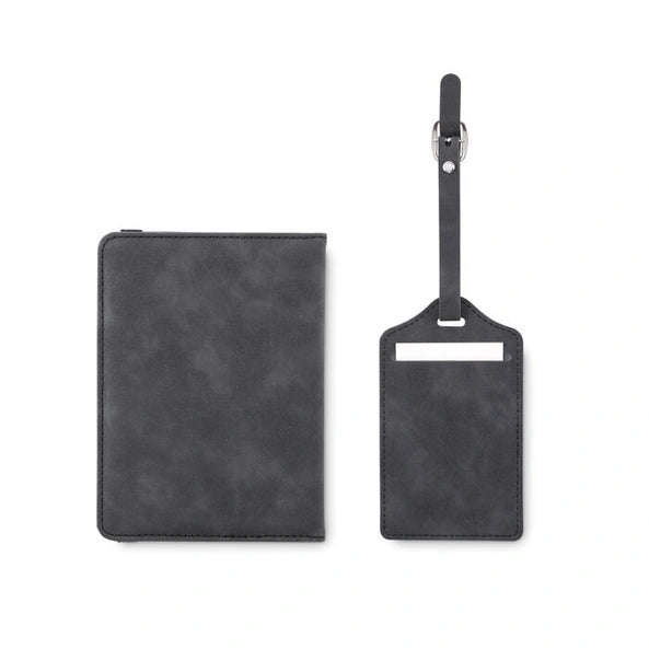 Paspoort- & Bagagelabelset – Grijs