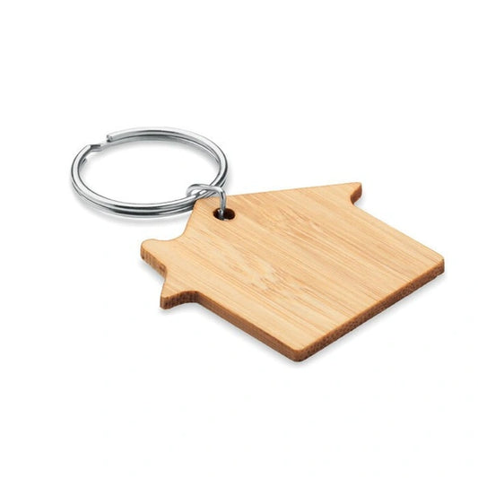 Huisvorm Sleutelhanger – Bamboe